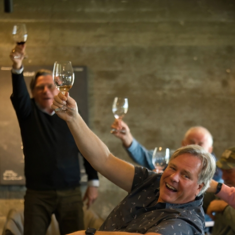 Men cheersing with wine - Washington Wine Experience